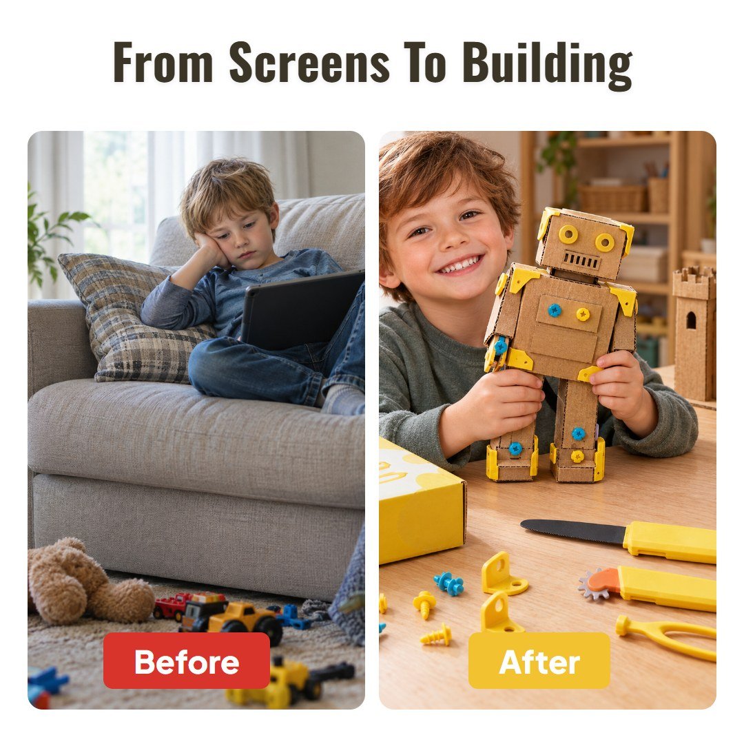 Buildo™ Kids Cardboard Construction Tool Kit - Hartwella