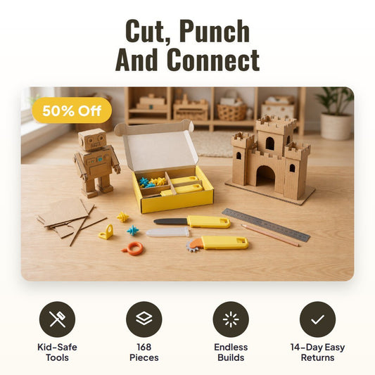 Buildo™ Kids Cardboard Construction Tool Kit - Hartwella