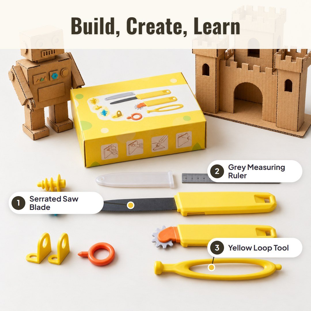 Buildo™ Kids Cardboard Construction Tool Kit - Hartwella