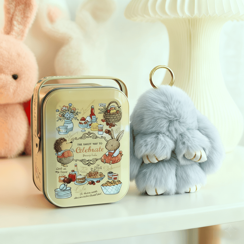 Bunny Charm Keychain | Ultra - Soft Faux Fur, Cute Design - Hartwella