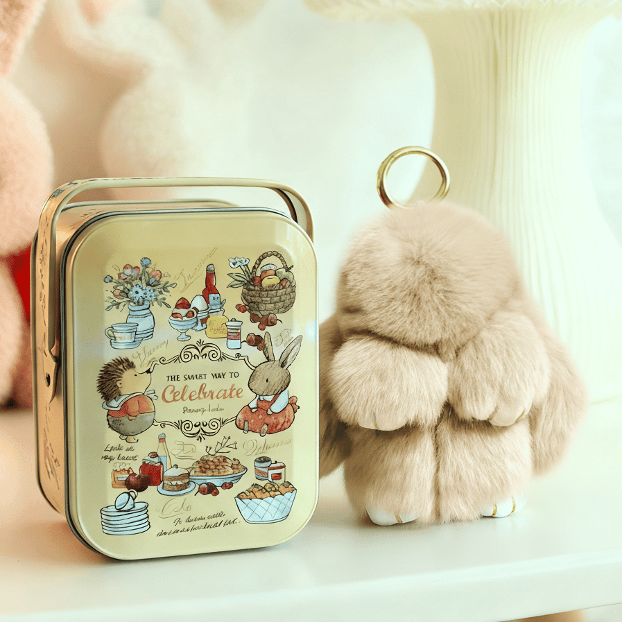 Bunny Charm Keychain | Ultra - Soft Faux Fur, Cute Design - Hartwella