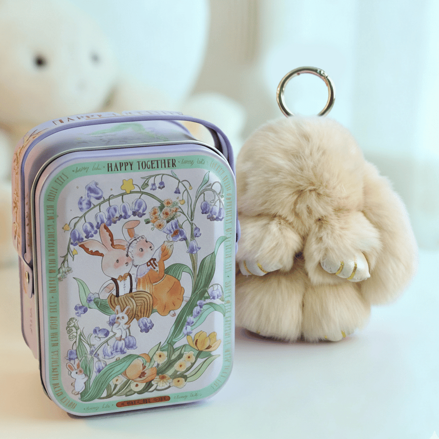 Bunny Charm Keychain | Ultra - Soft Faux Fur, Cute Design - Hartwella