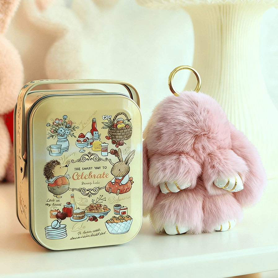 Bunny Charm Keychain | Ultra - Soft Faux Fur, Cute Design - Hartwella