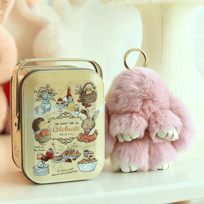 Bunny Charm Keychain | Ultra - Soft Faux Fur, Cute Design - Hartwella