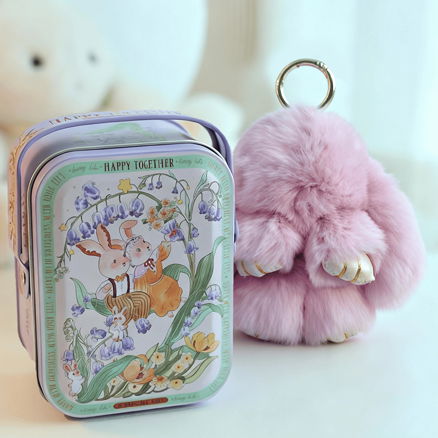 Bunny Charm Keychain | Ultra - Soft Faux Fur, Cute Design - Hartwella