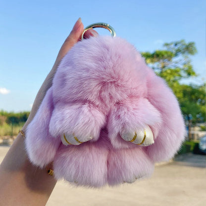 Bunny Charm Keychain | Ultra - Soft Faux Fur, Cute Design - Hartwella