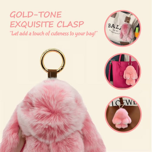 Bunny Charm Keychain | Ultra - Soft Faux Fur, Cute Design - Hartwella