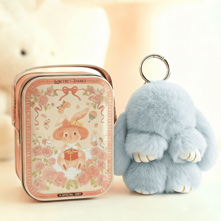 Bunny Charm Keychain | Ultra - Soft Faux Fur, Cute Design - Hartwella