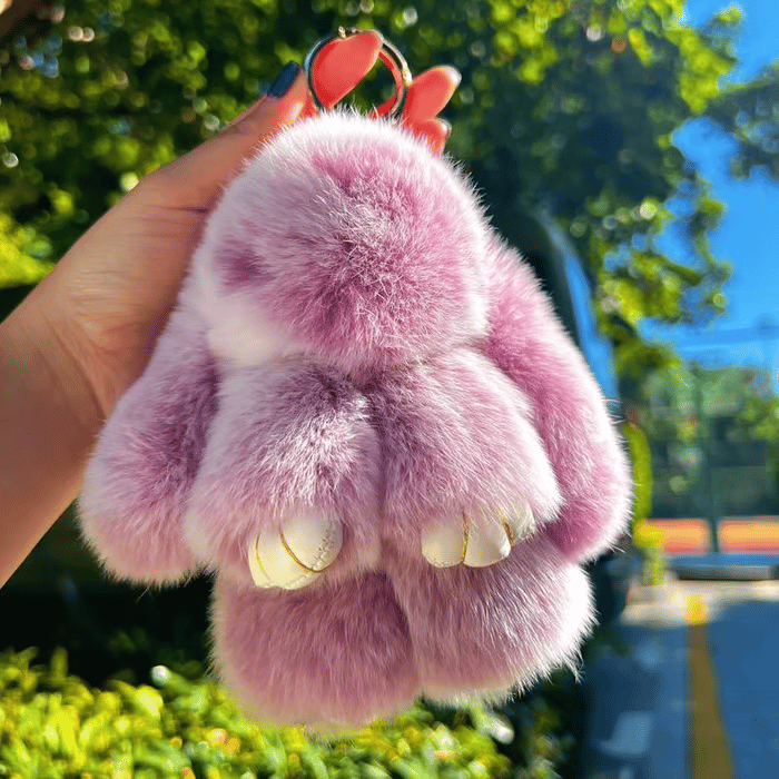 Bunny Charm Keychain | Ultra - Soft Faux Fur, Cute Design - Hartwella