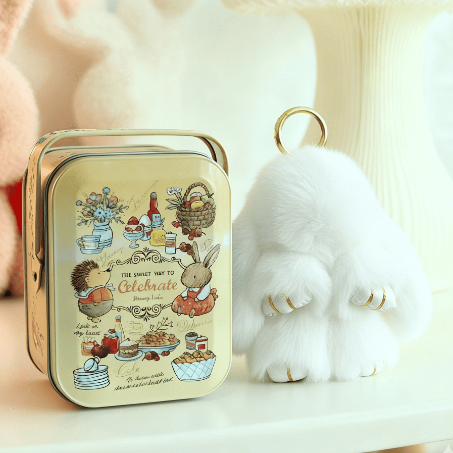 Bunny Charm Keychain | Ultra - Soft Faux Fur, Cute Design - Hartwella