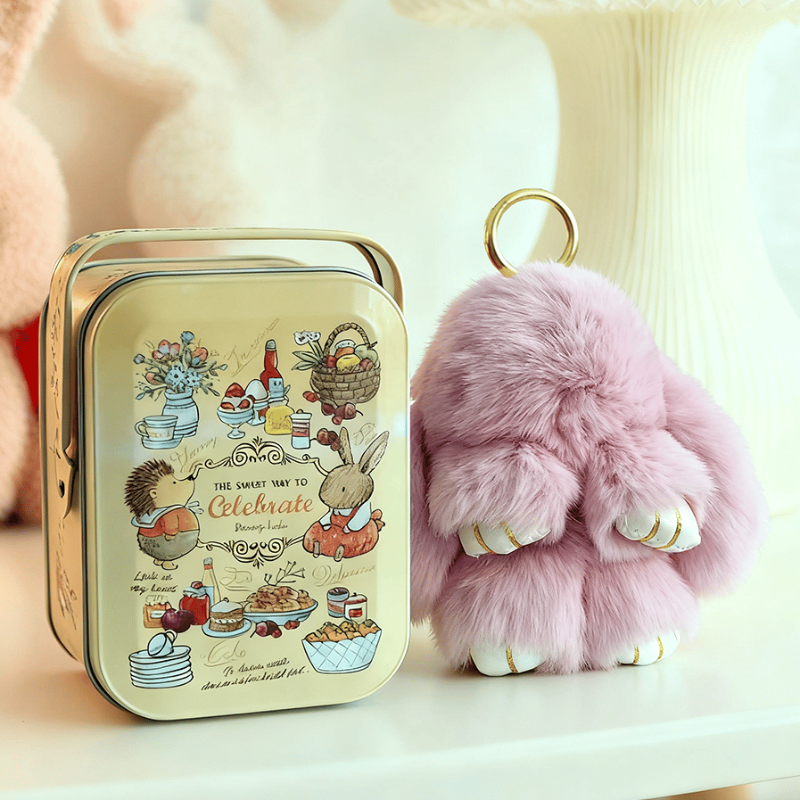 Bunny Charm Keychain | Ultra - Soft Faux Fur, Cute Design - Hartwella