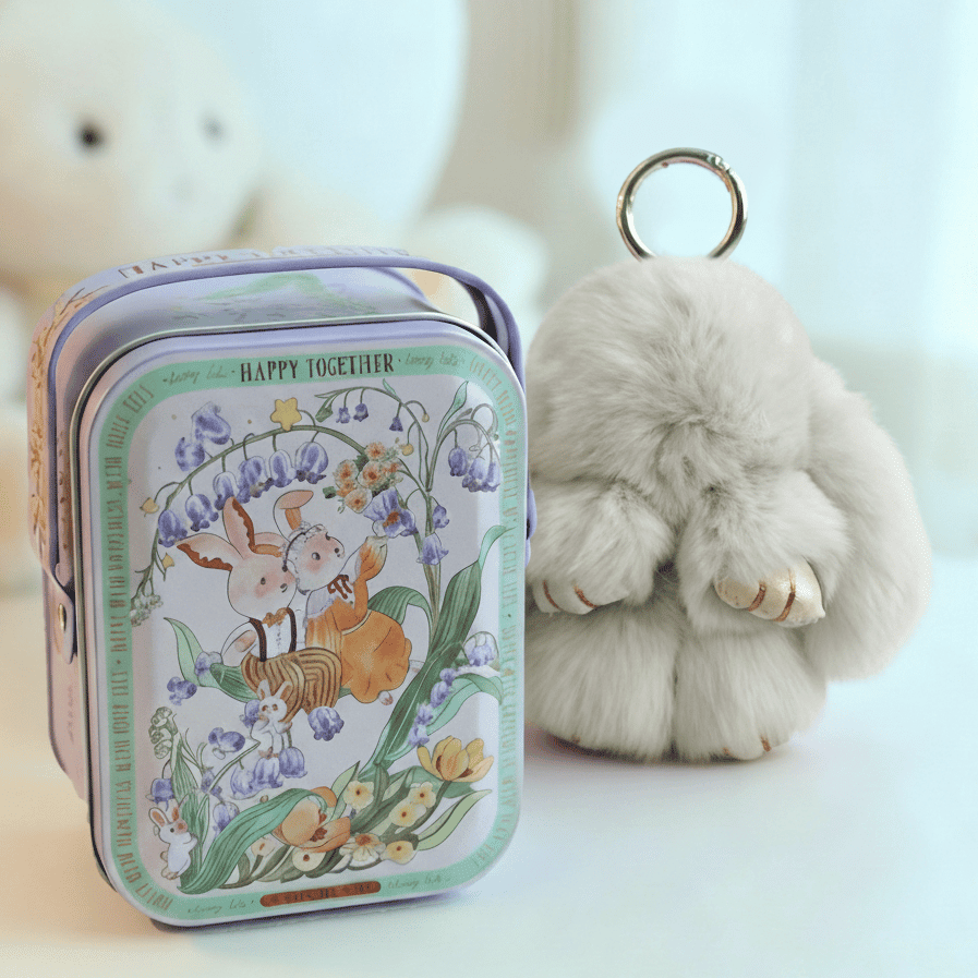 Bunny Charm Keychain | Ultra - Soft Faux Fur, Cute Design - Hartwella