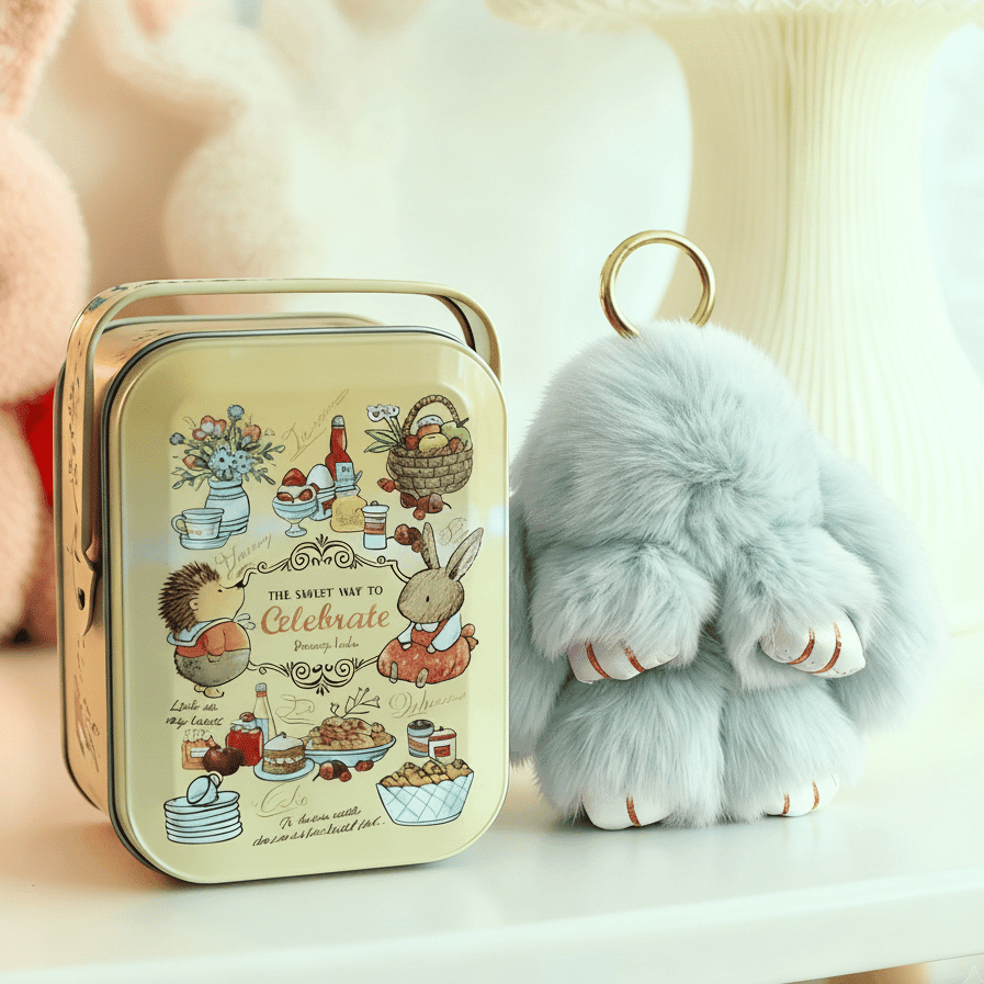 Bunny Charm Keychain | Ultra - Soft Faux Fur, Cute Design - Hartwella