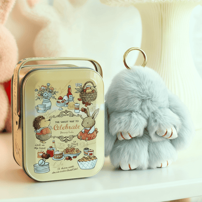 Bunny Charm Keychain | Ultra - Soft Faux Fur, Cute Design - Hartwella