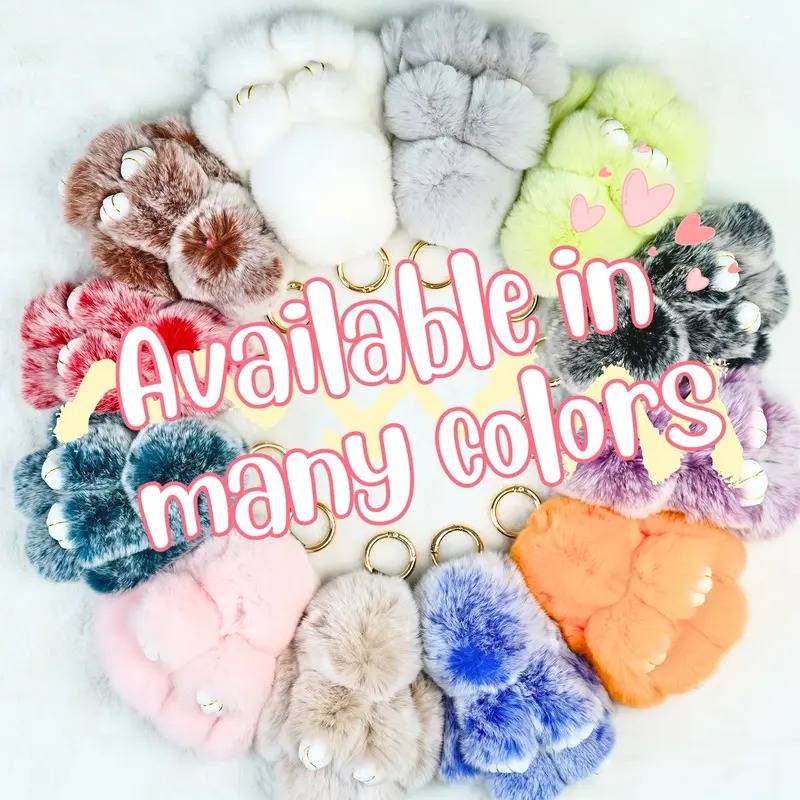 Bunny Charm Keychain | Ultra - Soft Faux Fur, Cute Design - Hartwella