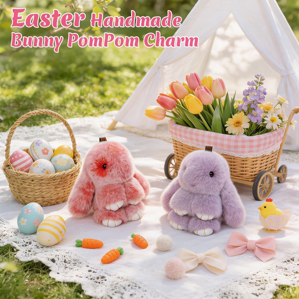 Bunny Charm Keychain | Ultra - Soft Faux Fur, Cute Design - Hartwella