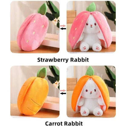 Bunny Plush Toy | Transformable Strawberry Rabbit, Soft PP Cotton - Hartwella