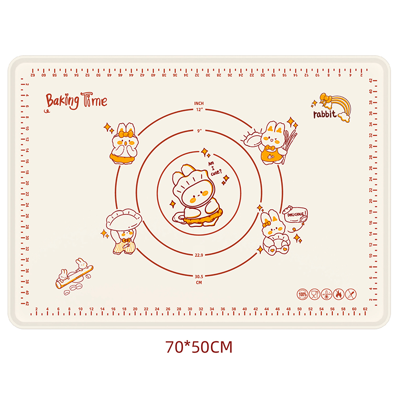 Bunny Silicone Baking Mat | Non - Stick with Measurement Guides, Rabbit Pattern - Hartwella