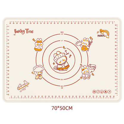 Bunny Silicone Baking Mat | Non - Stick with Measurement Guides, Rabbit Pattern - Hartwella