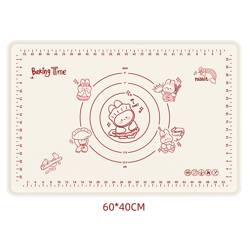 Bunny Silicone Baking Mat | Non - Stick with Measurement Guides, Rabbit Pattern - Hartwella