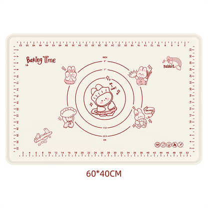 Bunny Silicone Baking Mat | Non - Stick with Measurement Guides, Rabbit Pattern - Hartwella