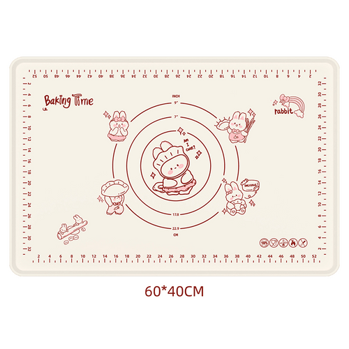 Bunny Silicone Baking Mat | Non - Stick with Measurement Guides, Rabbit Pattern - Hartwella
