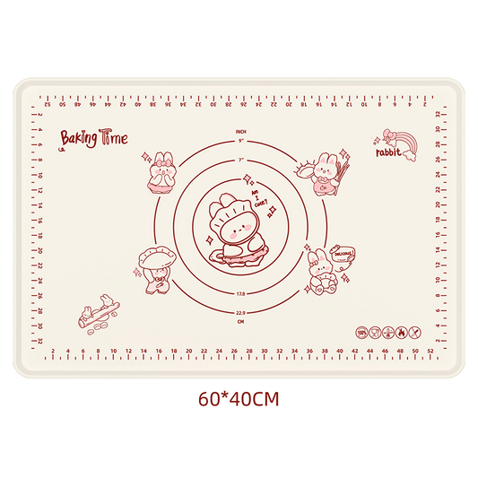 Bunny Silicone Baking Mat | Non - Stick with Measurement Guides, Rabbit Pattern - Hartwella