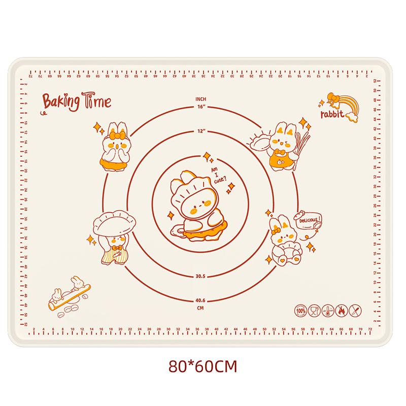 Bunny Silicone Baking Mat | Non - Stick with Measurement Guides, Rabbit Pattern - Hartwella