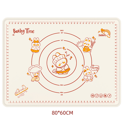 Bunny Silicone Baking Mat | Non - Stick with Measurement Guides, Rabbit Pattern - Hartwella