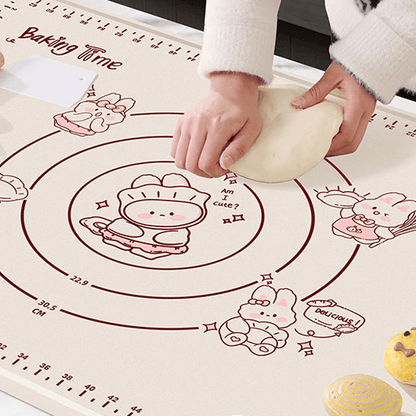 Bunny Silicone Baking Mat | Non - Stick with Measurement Guides, Rabbit Pattern - Hartwella