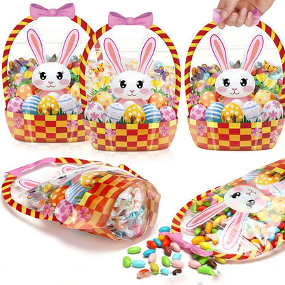 Bunny Treat Bags | Plastic Candy Gift Bags with Handle - Hartwella