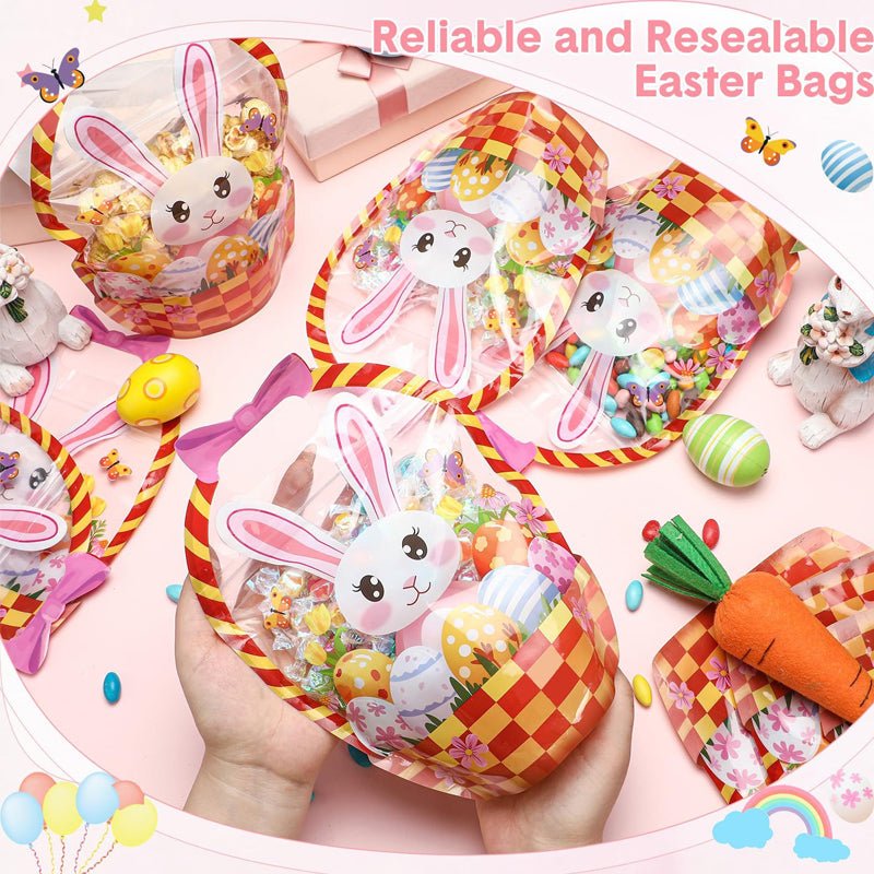 Bunny Treat Bags | Plastic Candy Gift Bags with Handle - Hartwella