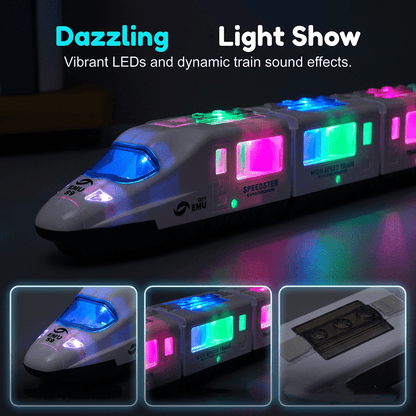 Buzzy Bullet Train Toy | Interactive Lights, Music & Bump-and-Go Action - Hartwella