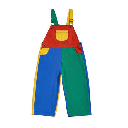 Buzzy Colorblock Overalls | Premium Cotton, Adjustable Straps - Hartwella