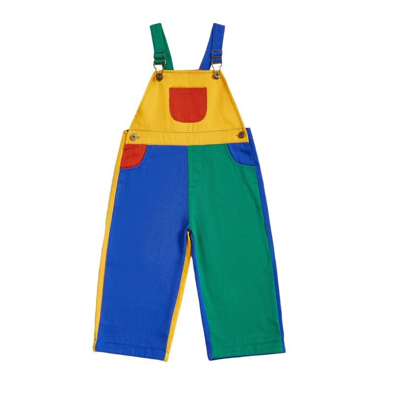 Buzzy Colorblock Overalls | Premium Cotton, Adjustable Straps - Hartwella