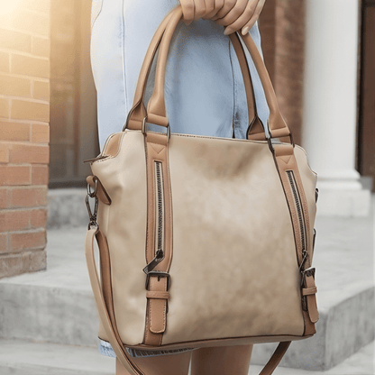 Caden Large Tote Bag | PU Leather, 3 - Way Carry, Spacious Interior - Hartwella