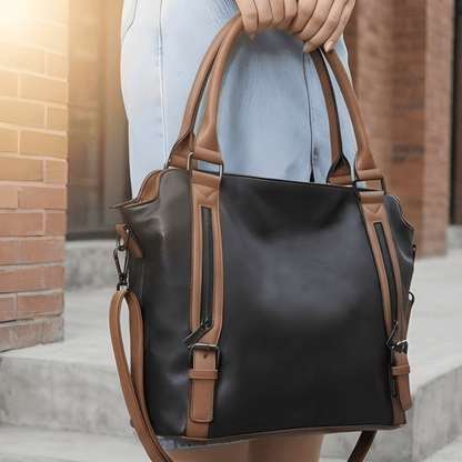 Caden Large Tote Bag | PU Leather, 3 - Way Carry, Spacious Interior - Hartwella