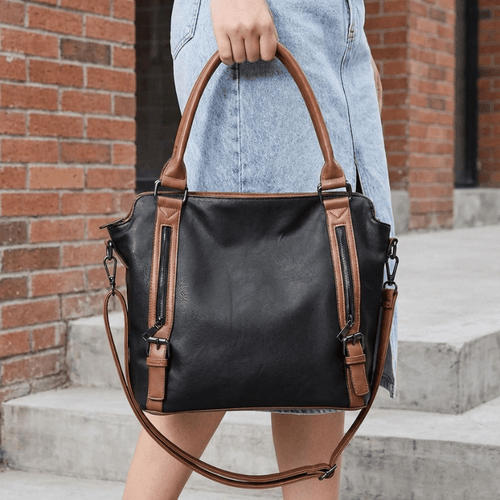 Caden Large Tote Bag | PU Leather, 3 - Way Carry, Spacious Interior - Hartwella