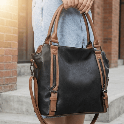 Caden Large Tote Bag | PU Leather, 3 - Way Carry, Spacious Interior - Hartwella
