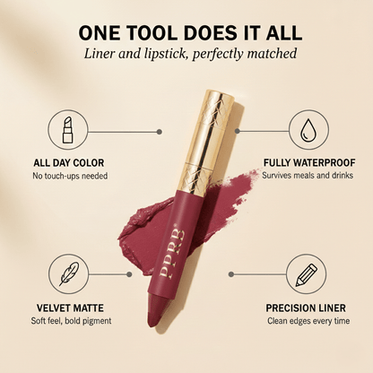 Carmelle Lip Duo | Waterproof Matte Lipstick & Lip Liner - Hartwella
