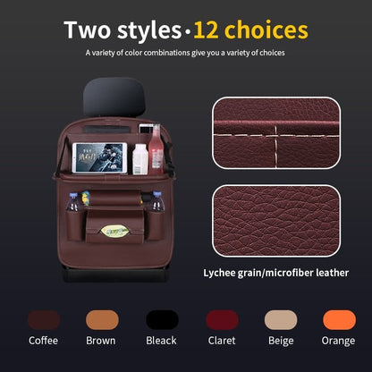 Caro Back Seat Organizer | Waterproof Leather, Foldable Table - Hartwella