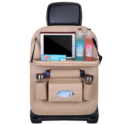 Caro Back Seat Organizer | Waterproof Leather, Foldable Table - Hartwella