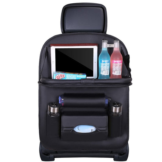 Caro Back Seat Organizer | Waterproof Leather, Foldable Table - Hartwella