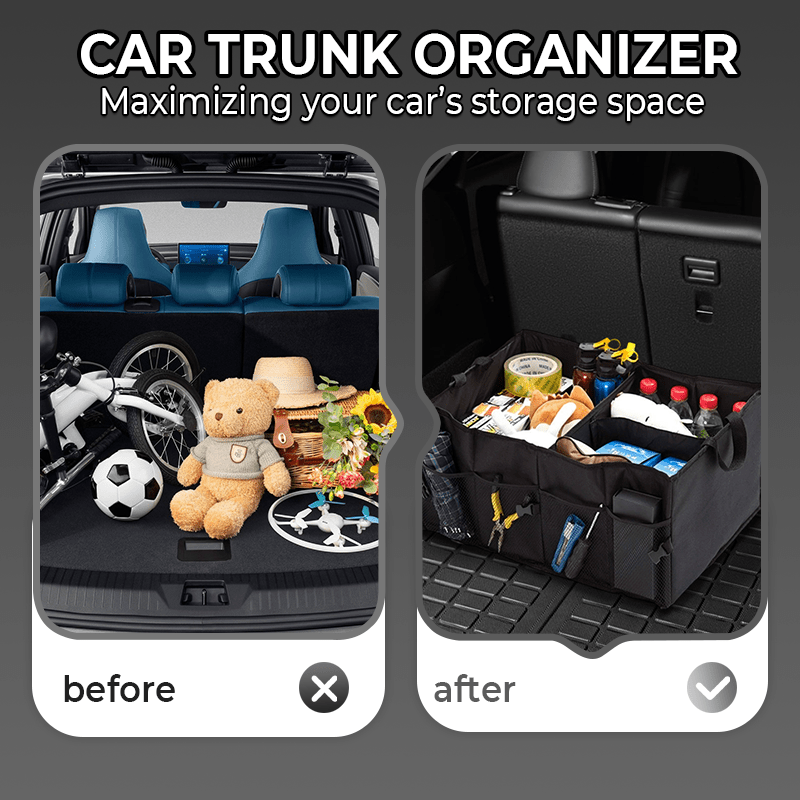 Caro Trunk Organizer | Large - Capacity, Collapsible Design for SUV - Hartwella