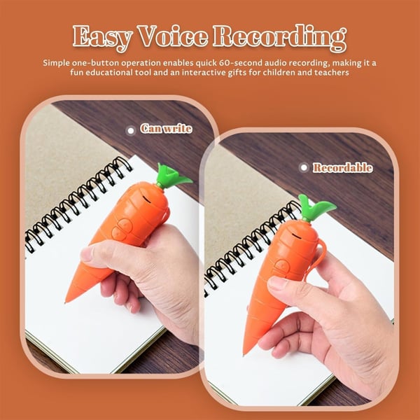 Caro Voice Recorder Pen | 60 - Second Audio Recording, Fun Design - Hartwella
