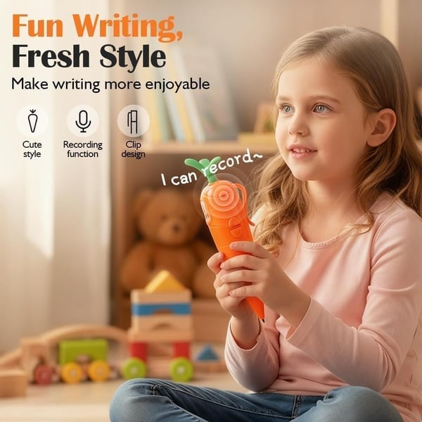 Caro Voice Recorder Pen | 60 - Second Audio Recording, Fun Design - Hartwella