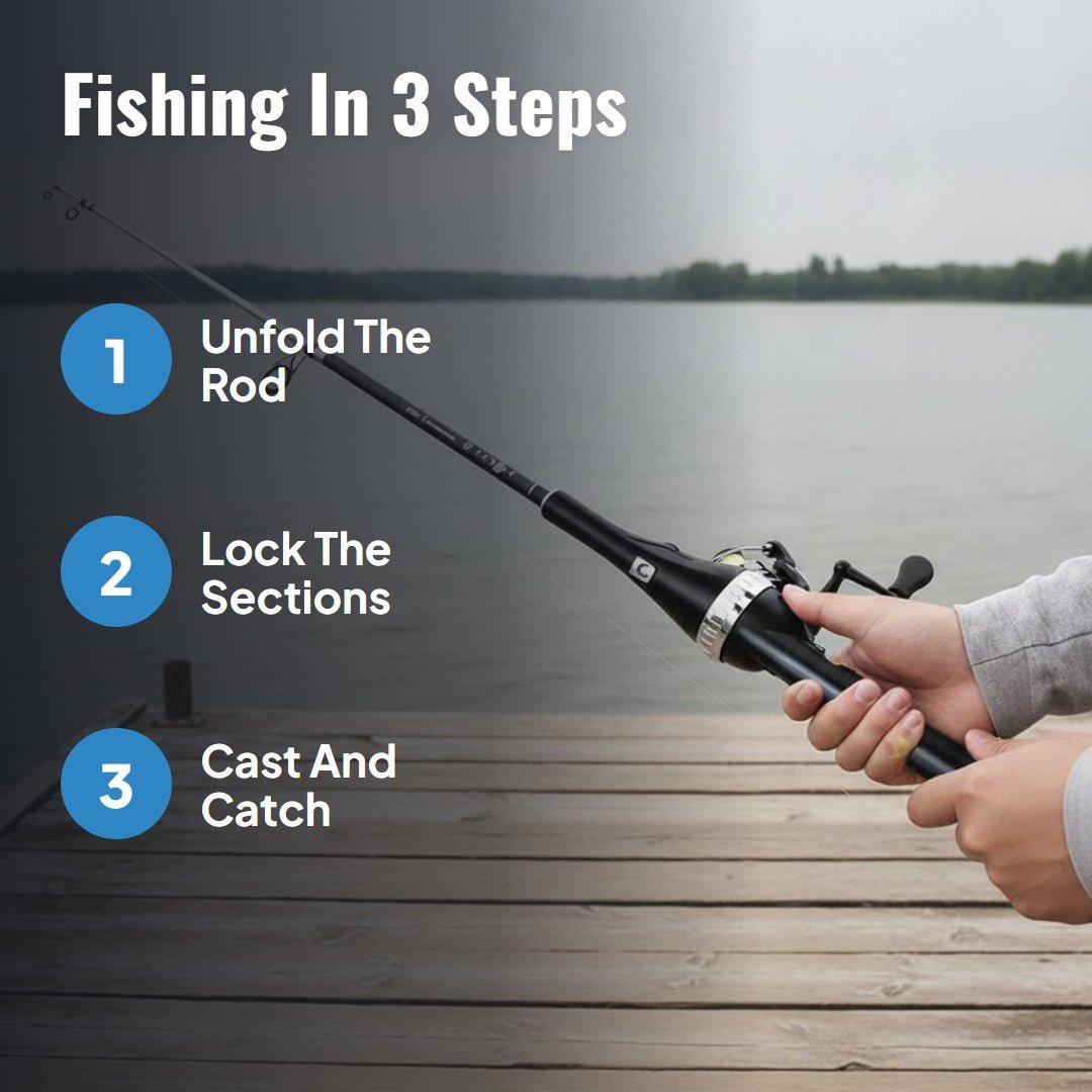 Castro™ Foldable Telescopic Fishing Rod - Hartwella