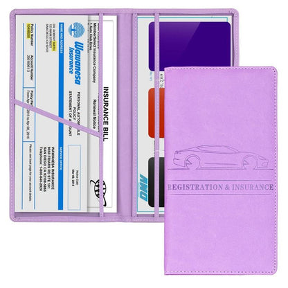 Cavo Auto Registration Holder | Magnetic Closure, Durable PU Material - Hartwella