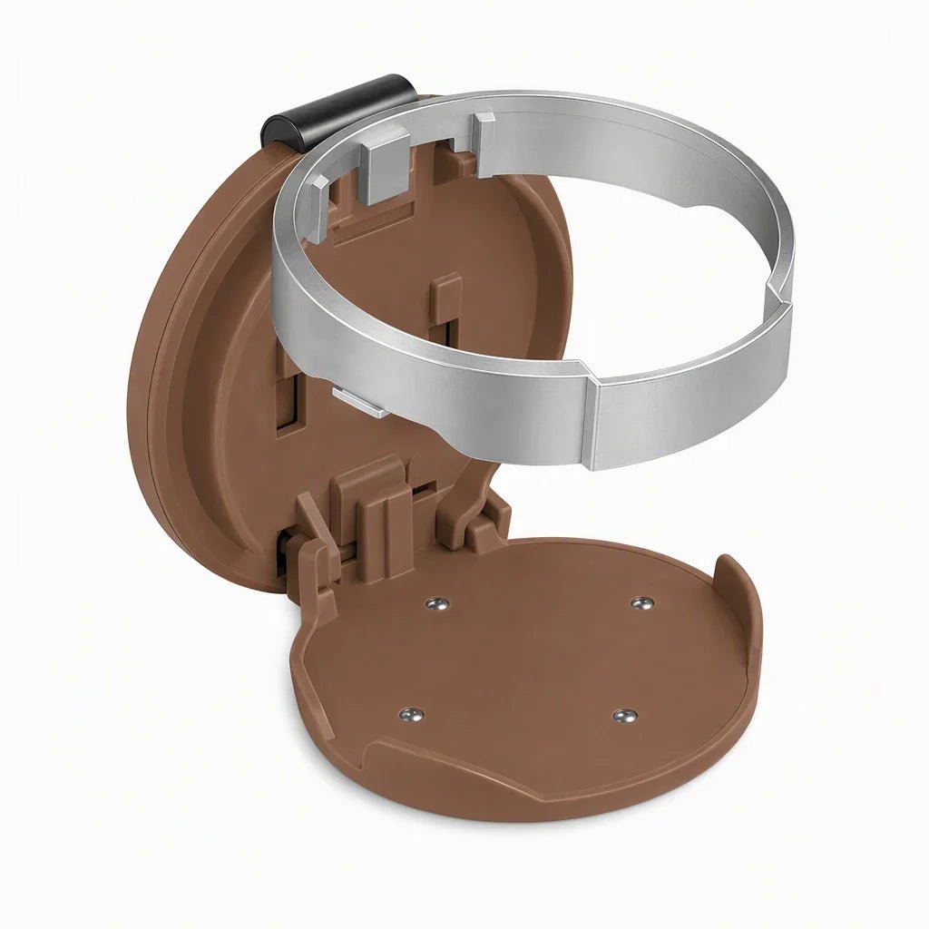Cavo Car Cup Holder | Foldable, Premium Faux Leather, Clip-On Design - Hartwella