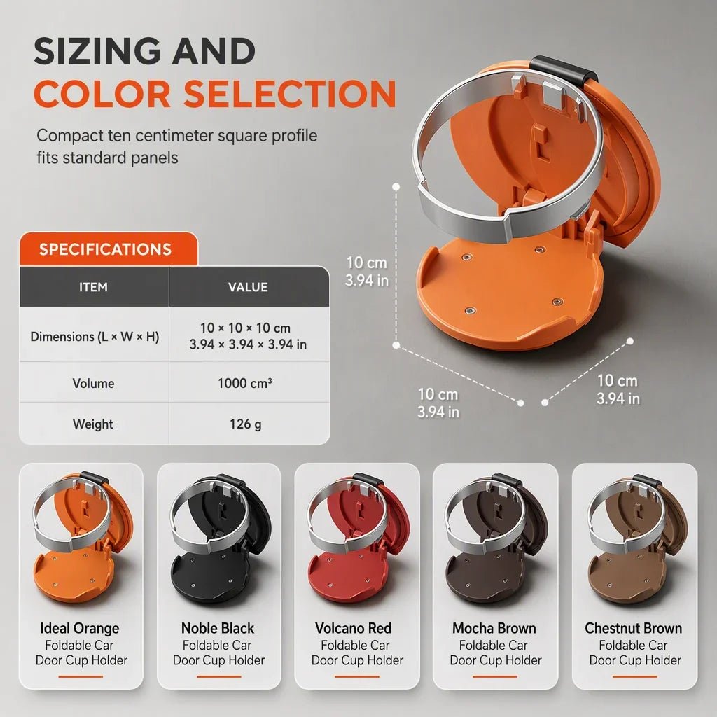 Cavo Car Cup Holder | Foldable, Premium Faux Leather, Clip-On Design - Hartwella